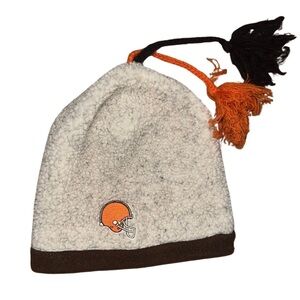 Vintage NFL Game Day Cleveland Browns Tan Popcorn Beanie Hat